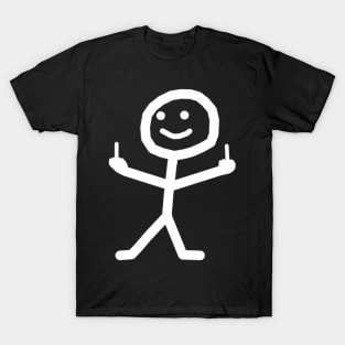 Stick Figure With Middle Finger T-Shirt